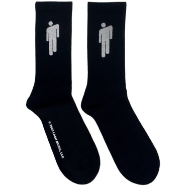 Billie Eilish Terry Socks: White Blohsh (Black) (UK Size 4 - 7)