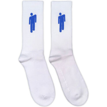 Billie Eilish Terry Socks: Blue Blohsh (White) (UK Size 4 - 7)